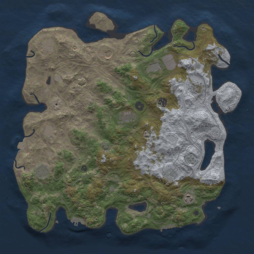 Rust Map: Procedural Map, Size: 4250, Seed: 14253422, 19 Monuments