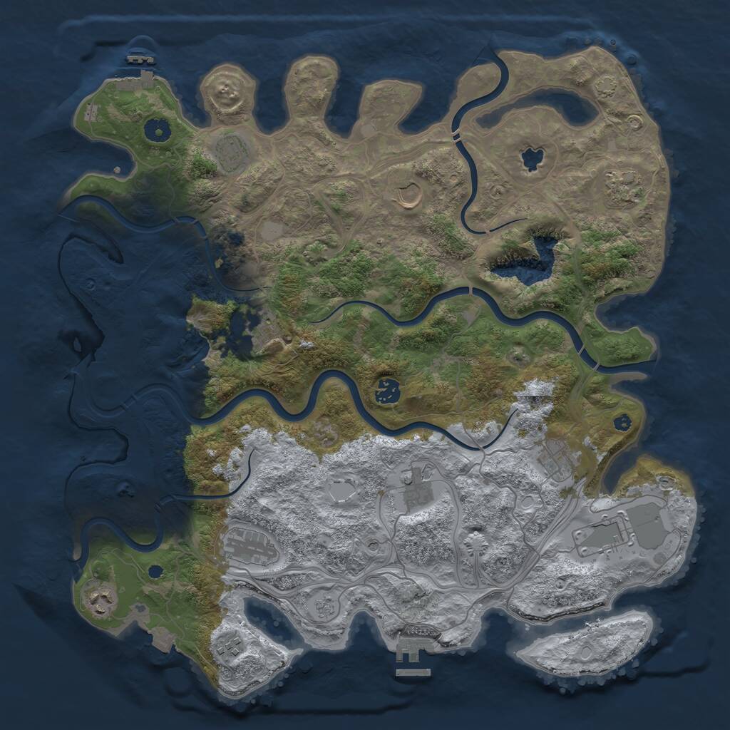 Rust Map: Procedural Map, Size: 4250, Seed: 450366917, 17 Monuments
