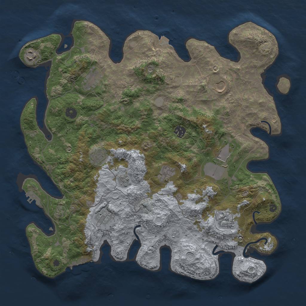 Rust Map: Procedural Map, Size: 4000, Seed: 24939098, 18 Monuments