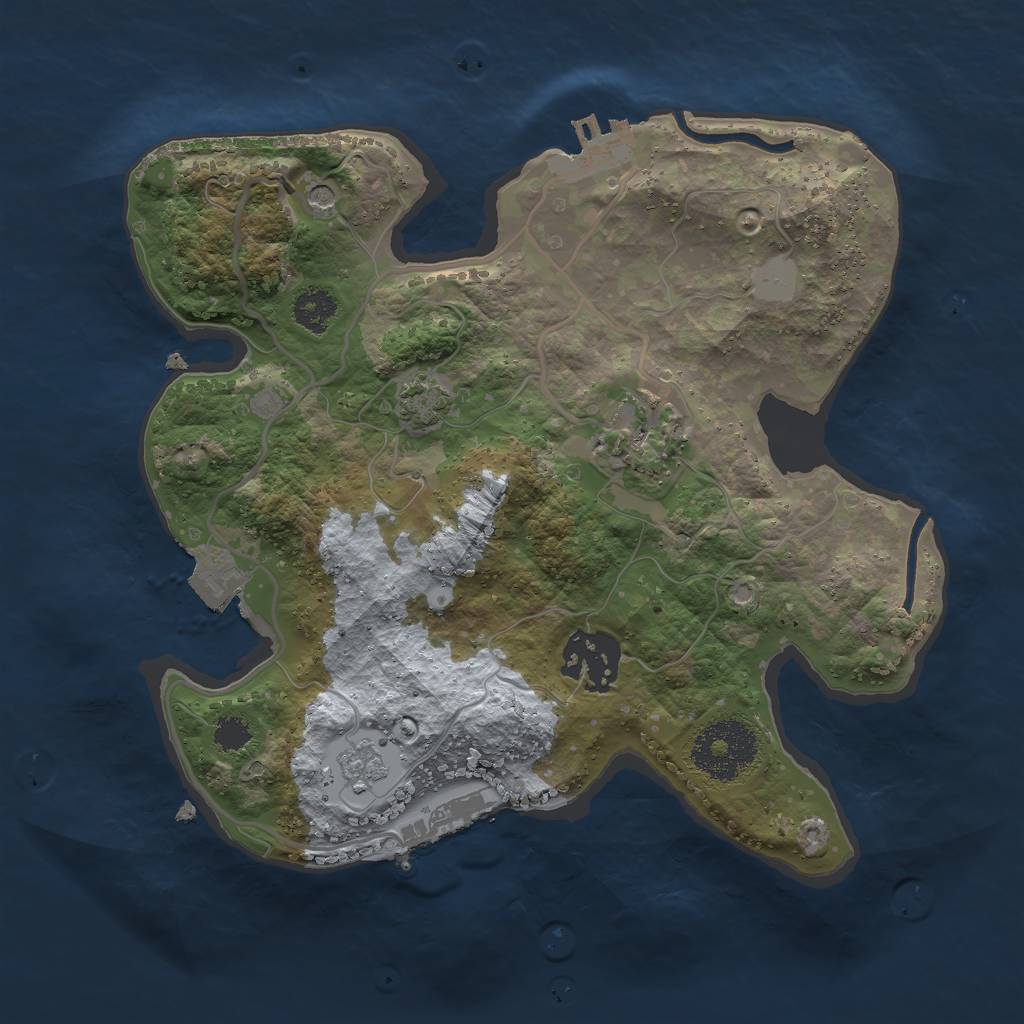 Rust Map: Procedural Map, Size: 2500, Seed: 412511212, 10 Monuments