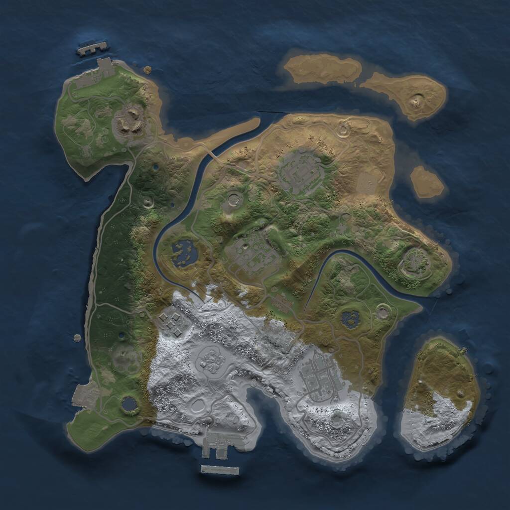 Rust Map: Procedural Map, Size: 2700, Seed: 395482555, 12 Monuments