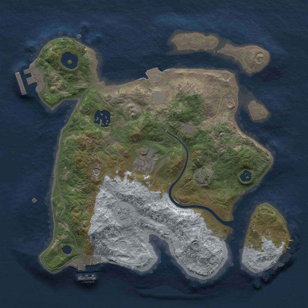Rust Map: Procedural Map, Size: 2700, Seed: 395482555, 8 Monuments