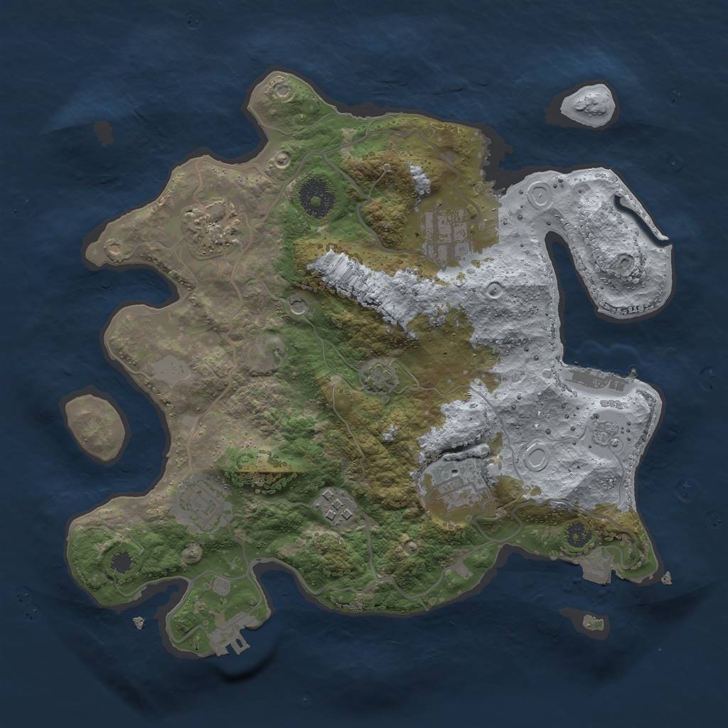 Rust Map: Procedural Map, Size: 3000, Seed: 1968616041, 13 Monuments