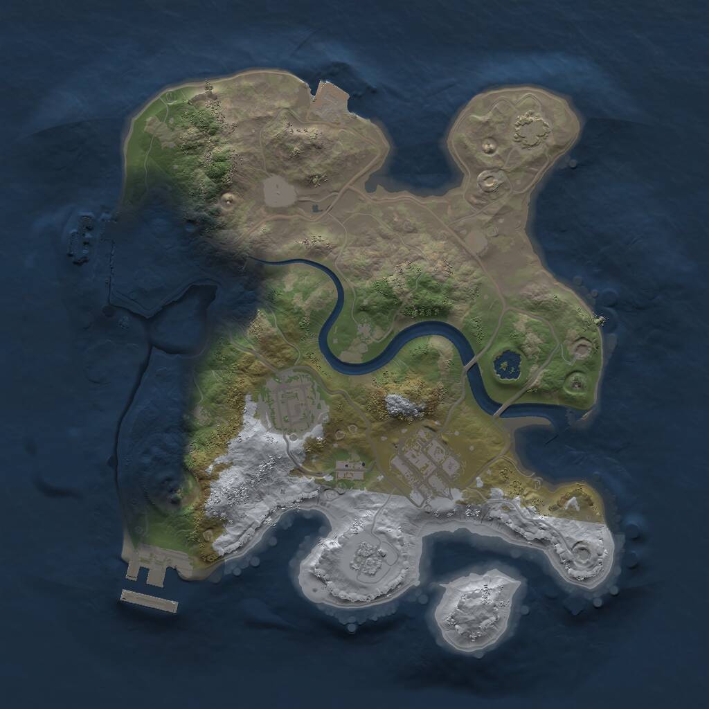 Rust Map: Procedural Map, Size: 2500, Seed: 28011, 7 Monuments