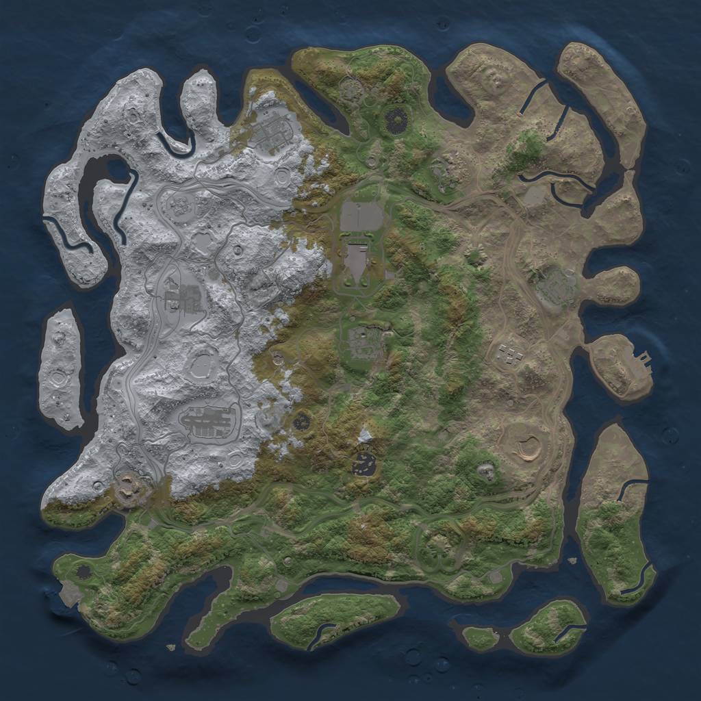 Rust Map: Procedural Map, Size: 4250, Seed: 424405656, 18 Monuments