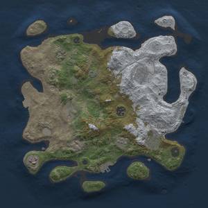 Thumbnail Rust Map: Procedural Map, Size: 3300, Seed: 1258169991, 15 Monuments