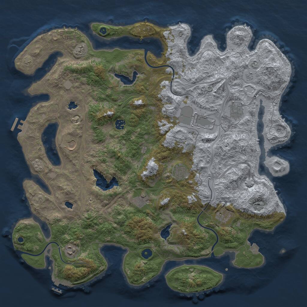 Rust Map: Procedural Map, Size: 4500, Seed: 513438172, 15 Monuments