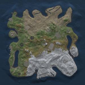 Thumbnail Rust Map: Procedural Map, Size: 3500, Seed: 2032214755, 17 Monuments