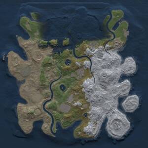 Thumbnail Rust Map: Procedural Map, Size: 3750, Seed: 1039993049, 16 Monuments