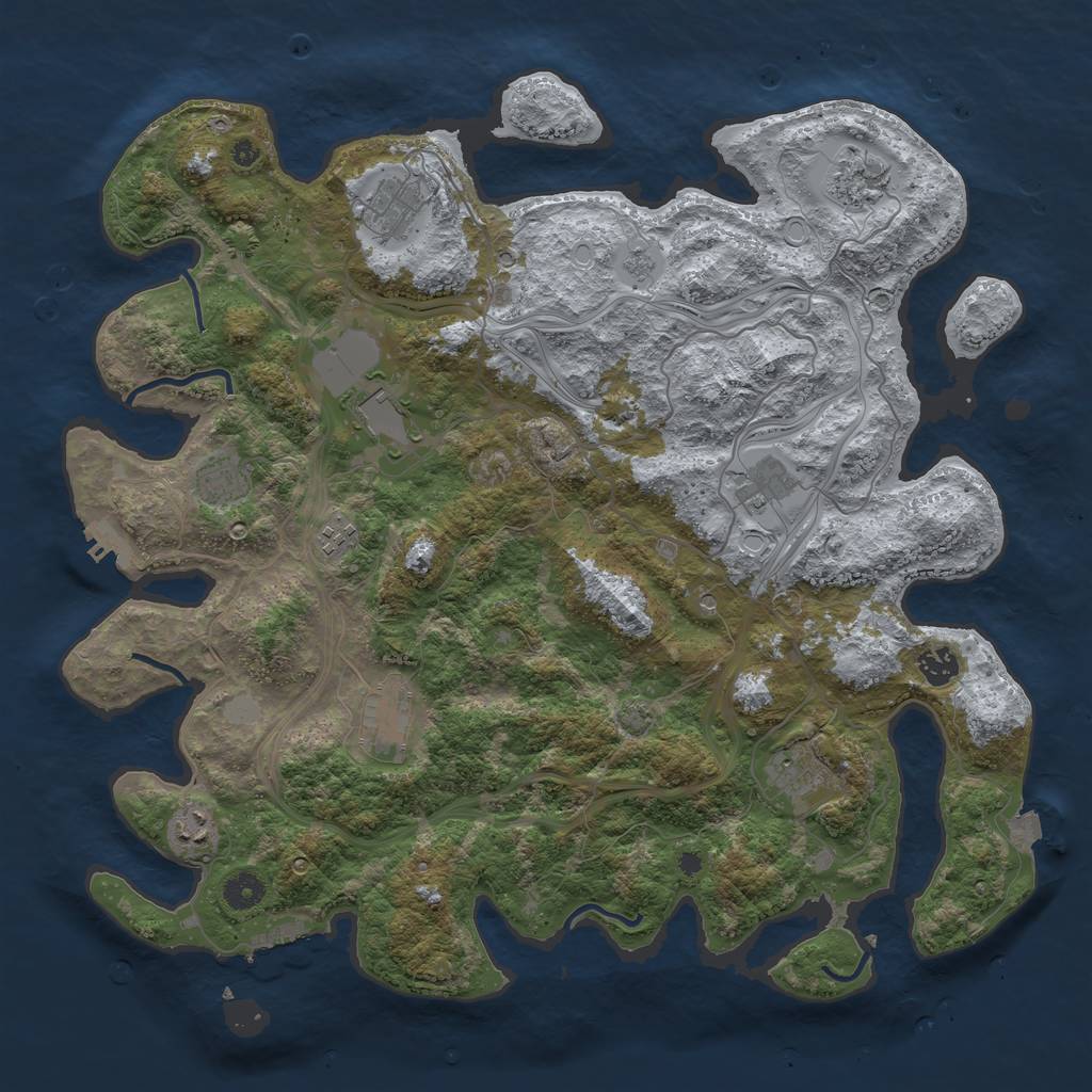Rust Map: Procedural Map, Size: 4250, Seed: 1728646276, 18 Monuments