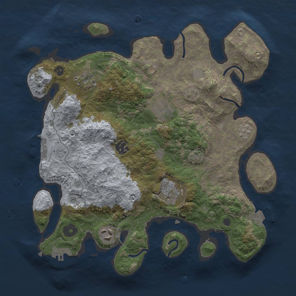 Rust Map: Procedural Map, Size: 3250, Seed: 935568961, 14 Monuments