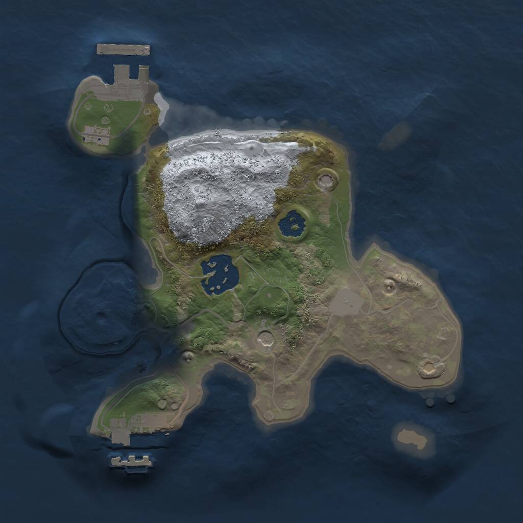 Rust Map: Procedural Map, Size: 2000, Seed: 4696, 5 Monuments