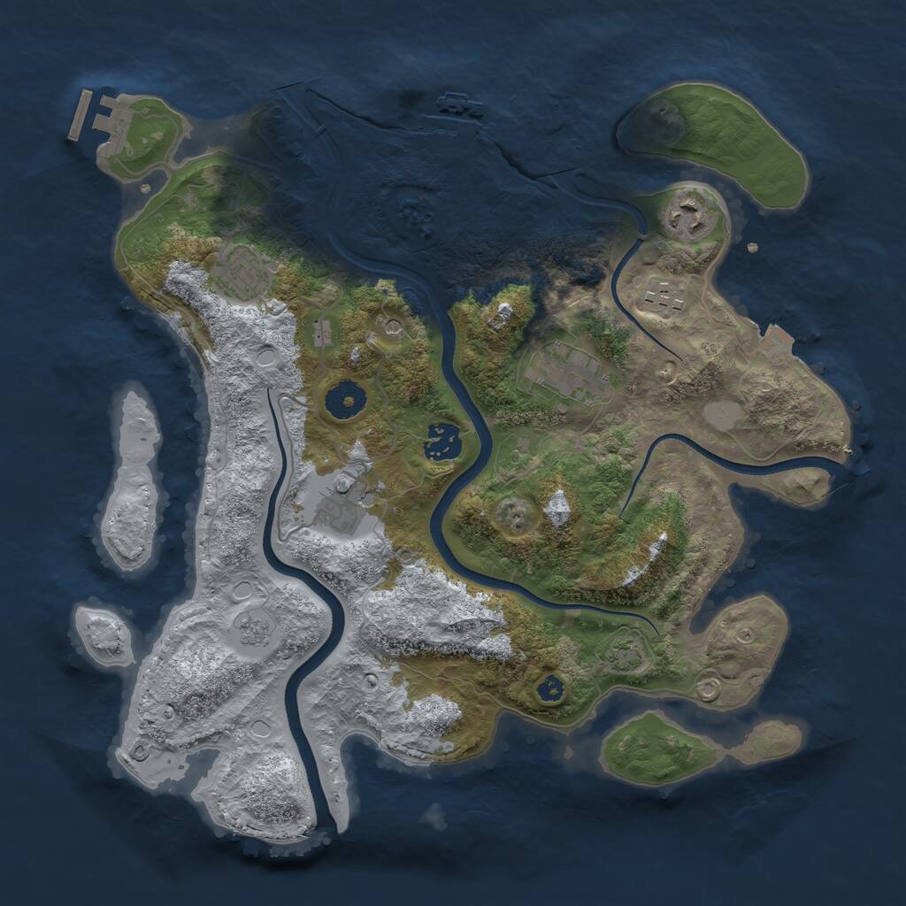 Rust Map: Procedural Map, Size: 3500, Seed: 6150677, 12 Monuments