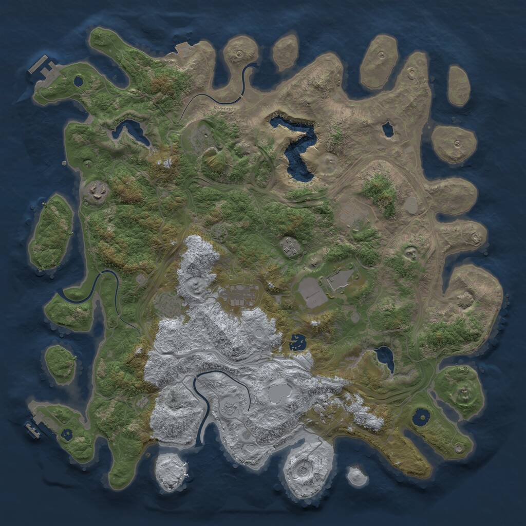 Rust Map: Procedural Map, Size: 4500, Seed: 1386053564, 15 Monuments