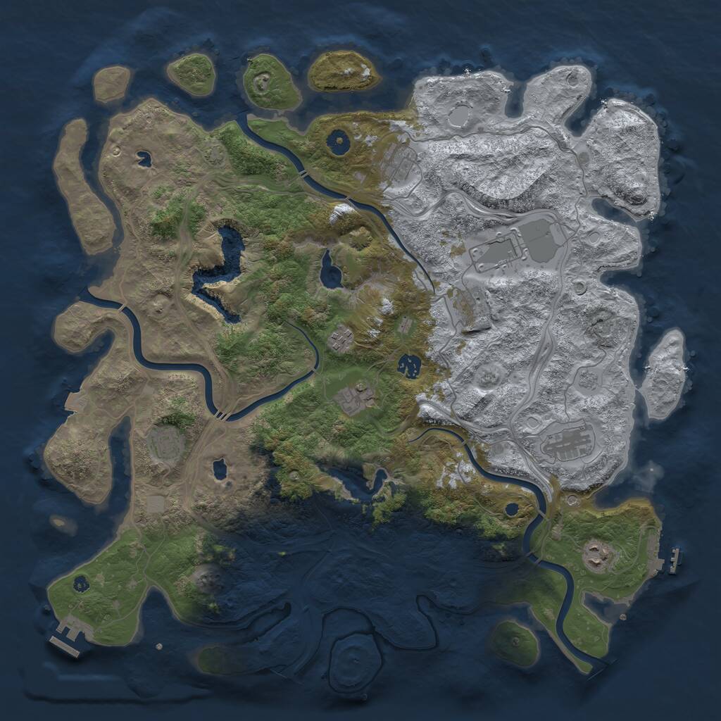 Rust Map: Procedural Map, Size: 4500, Seed: 1890000485, 15 Monuments