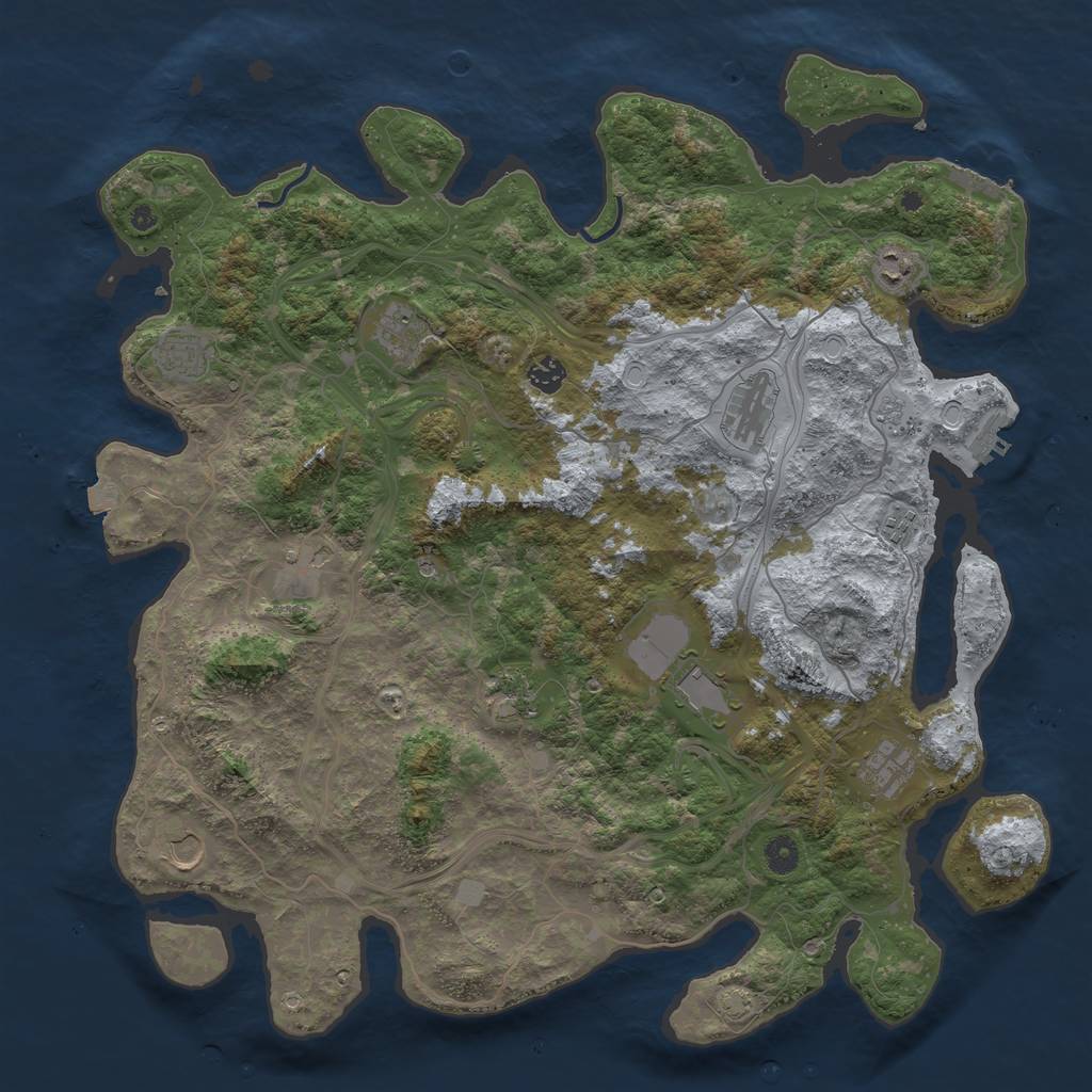 Rust Map: Procedural Map, Size: 4500, Seed: 726354823, 19 Monuments