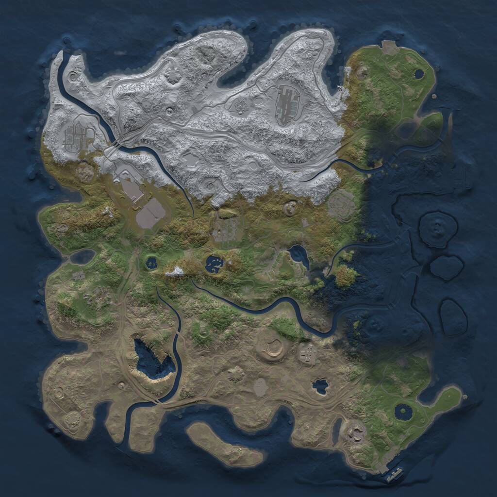 Rust Map: Procedural Map, Size: 4250, Seed: 1579189549, 16 Monuments