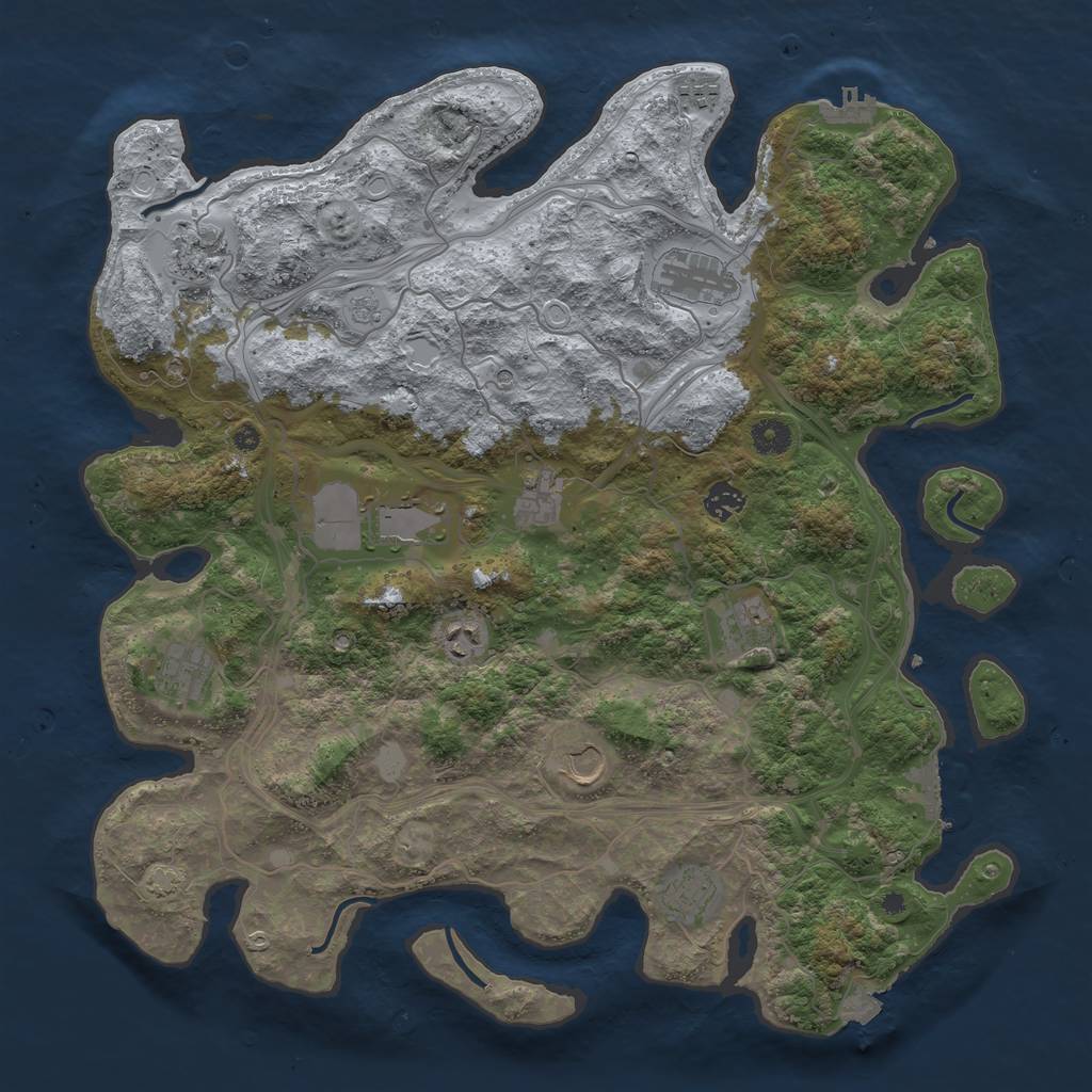 Rust Map: Procedural Map, Size: 4250, Seed: 1579189549, 19 Monuments