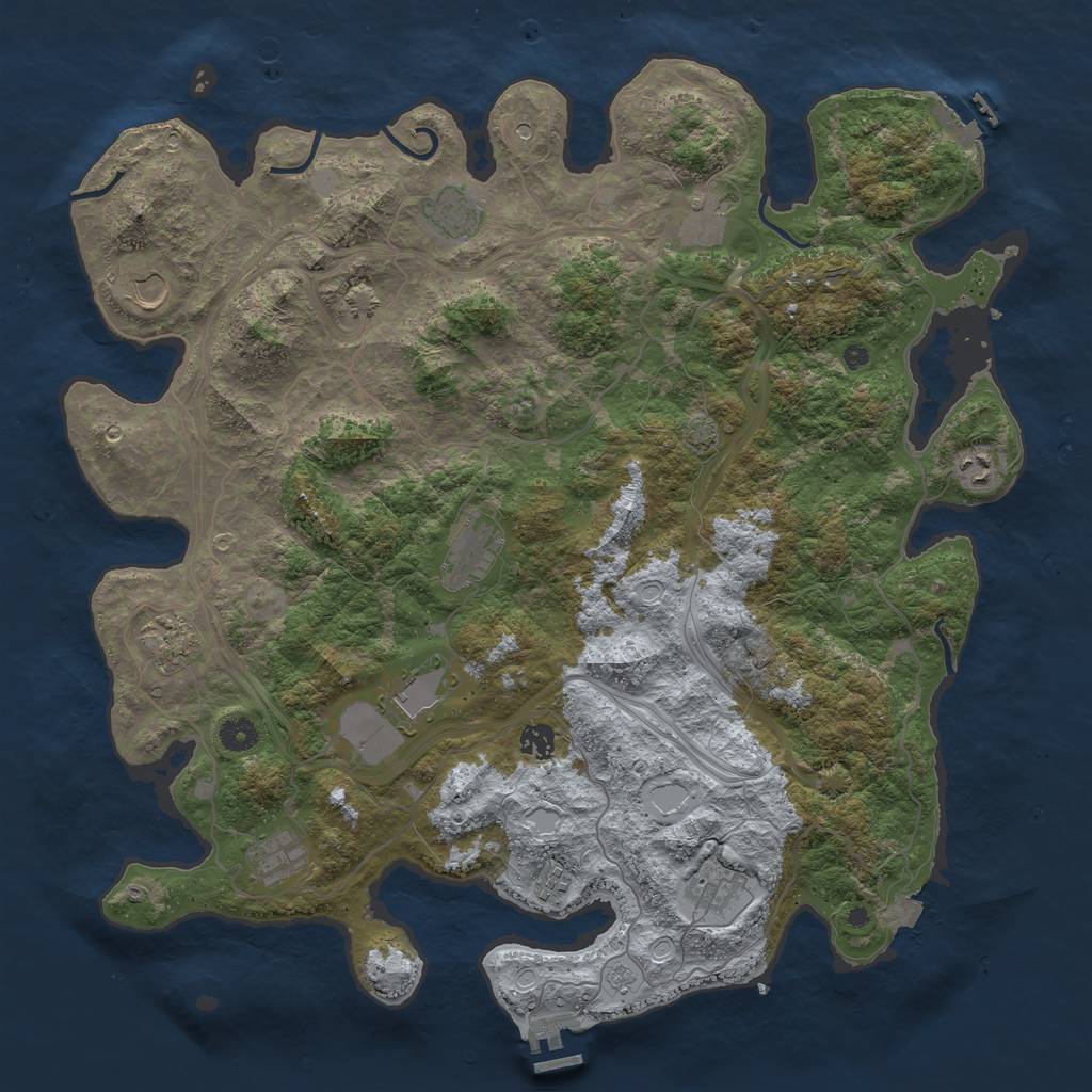 Rust Map: Procedural Map, Size: 4500, Seed: 673651165, 19 Monuments