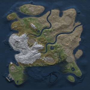 Thumbnail Rust Map: Procedural Map, Size: 3500, Seed: 1097831431, 13 Monuments