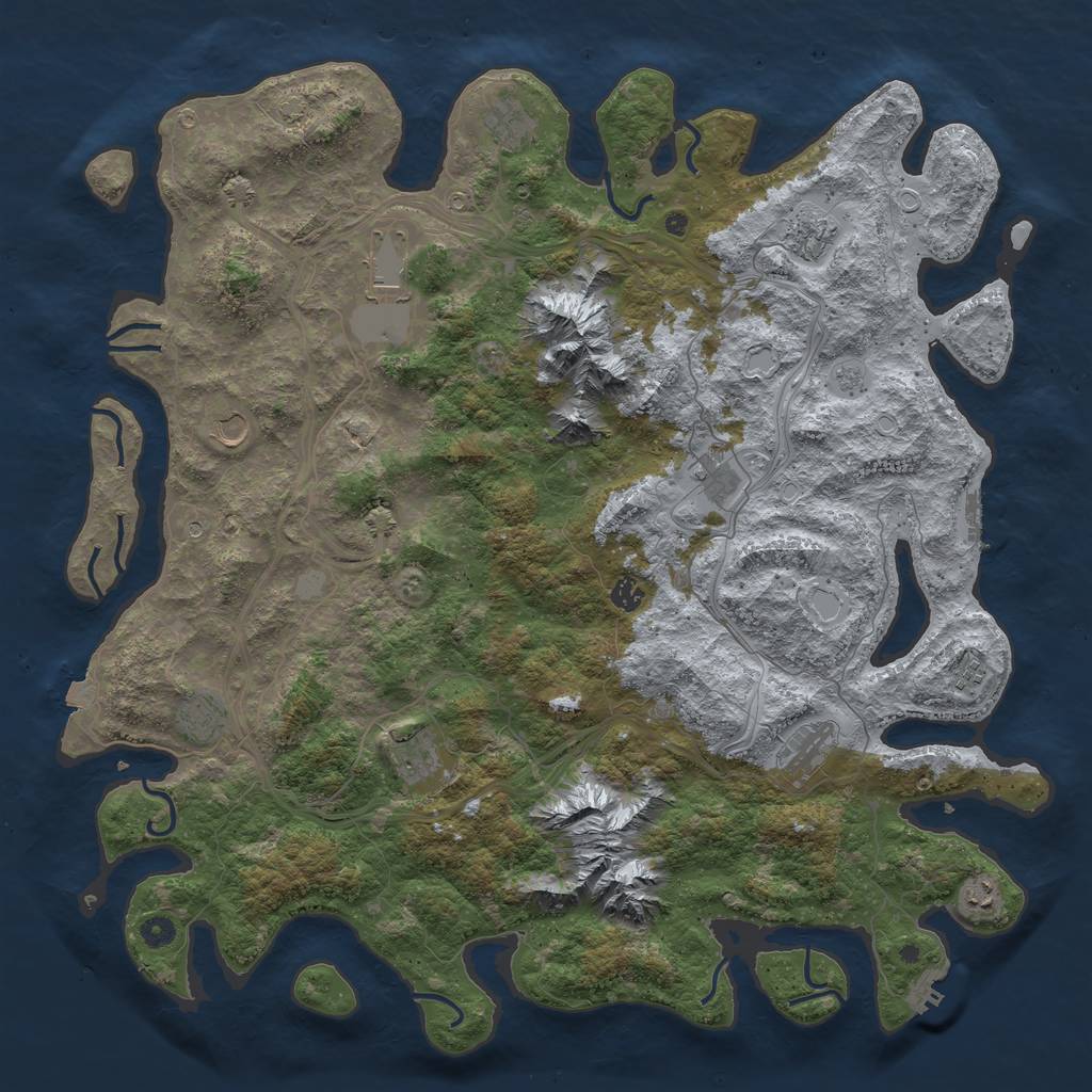 Rust Map: Procedural Map, Size: 5000, Seed: 56178888, 19 Monuments