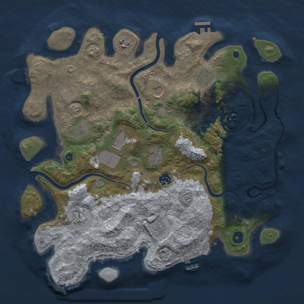 Rust Map: Procedural Map, Size: 3900, Seed: 188, 16 Monuments