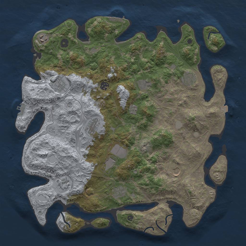 Rust Map: Procedural Map, Size: 4250, Seed: 280222298, 19 Monuments