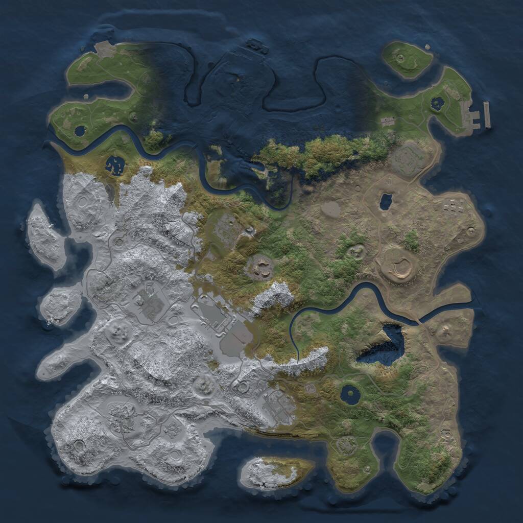 Rust Map: Procedural Map, Size: 4000, Seed: 898185610, 16 Monuments