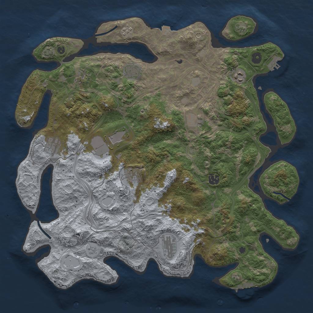 Rust Map: Procedural Map, Size: 4250, Seed: 5278, 18 Monuments