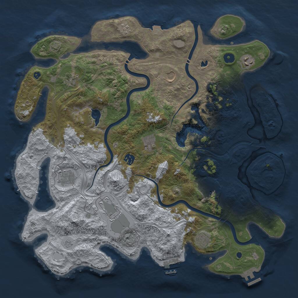 Rust Map: Procedural Map, Size: 4250, Seed: 5278, 16 Monuments