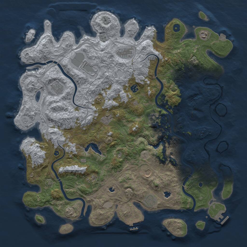 Rust Map: Procedural Map, Size: 4800, Seed: 1180212916, 17 Monuments