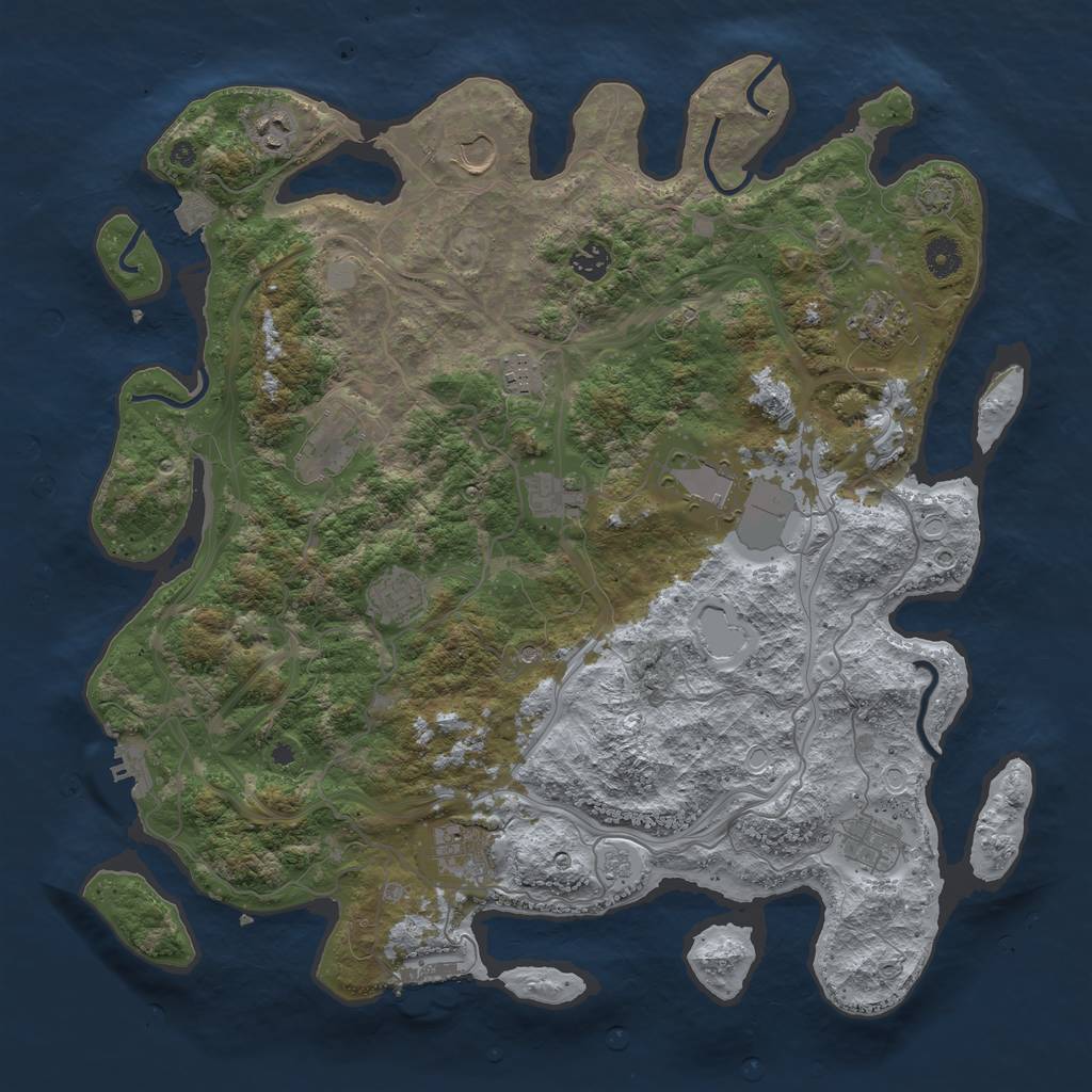 Rust Map: Procedural Map, Size: 4250, Seed: 88953671, 19 Monuments