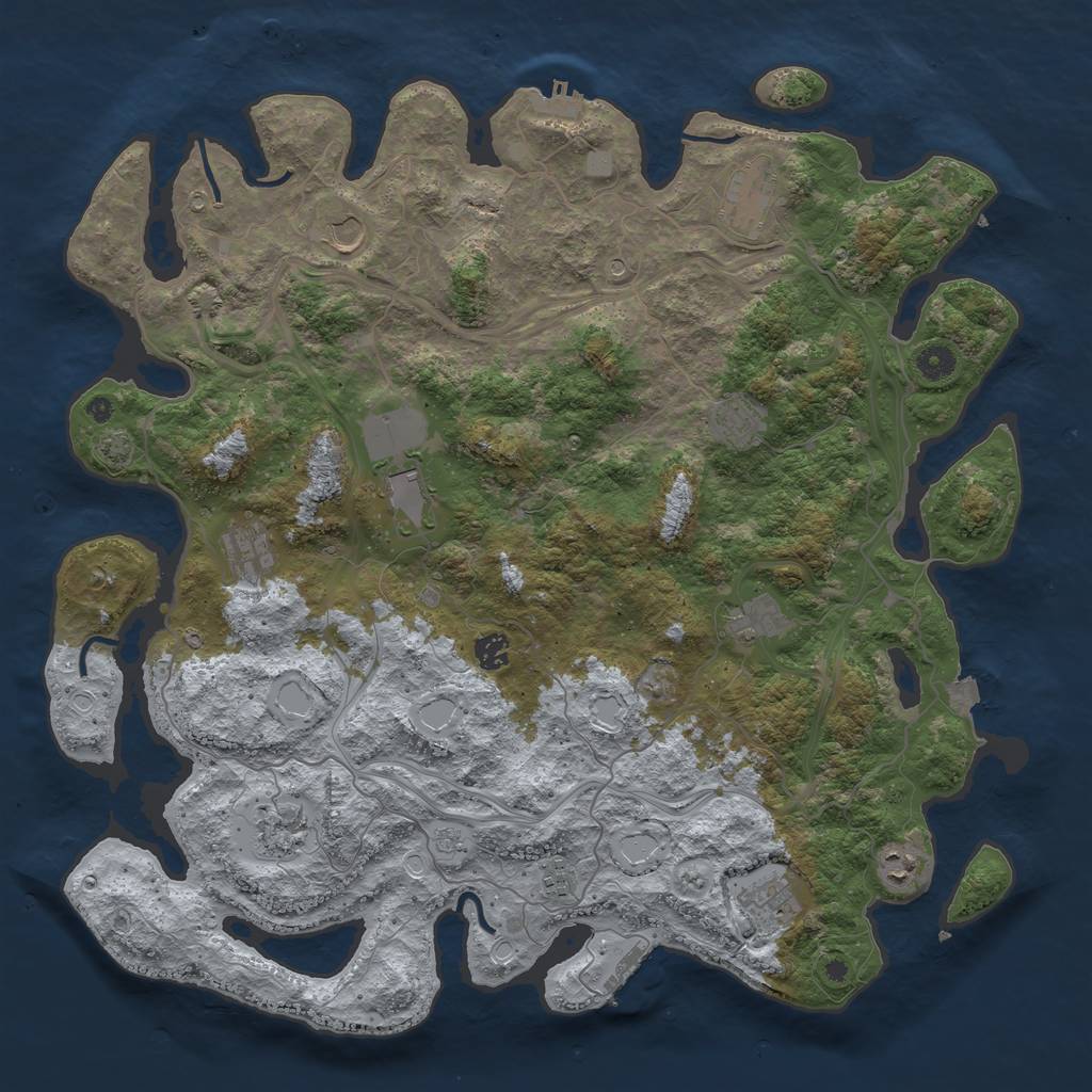 Rust Map: Procedural Map, Size: 4500, Seed: 1556155817, 19 Monuments