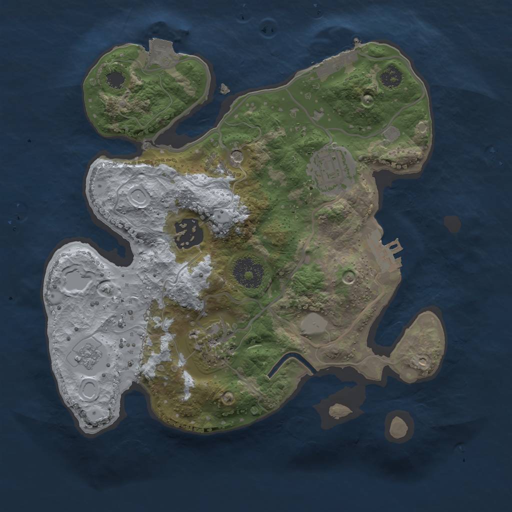 Rust Map: Procedural Map, Size: 2500, Seed: 38542259, 10 Monuments