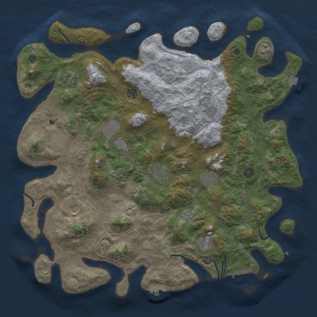 Rust Map: Procedural Map, Size: 4500, Seed: 60781981, 19 Monuments