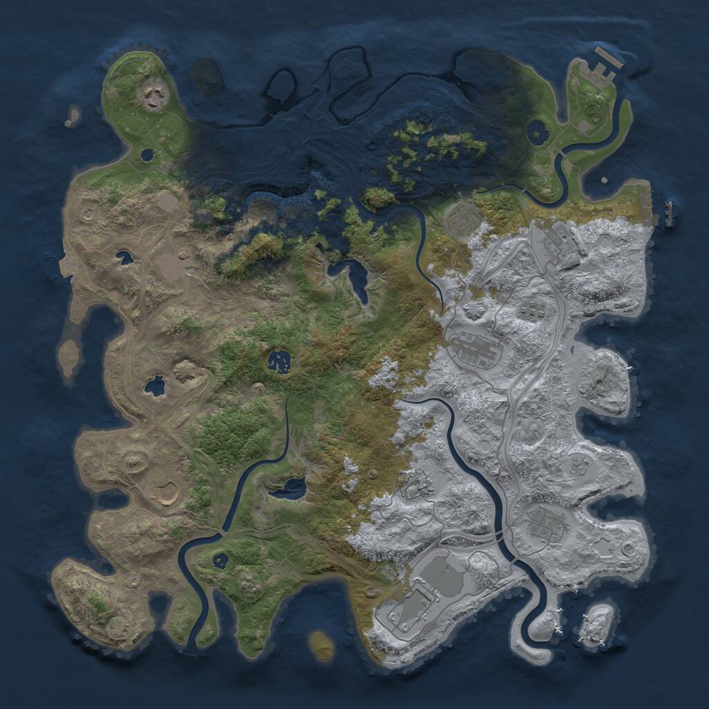 Rust Map: Procedural Map, Size: 4500, Seed: 871004257, 17 Monuments