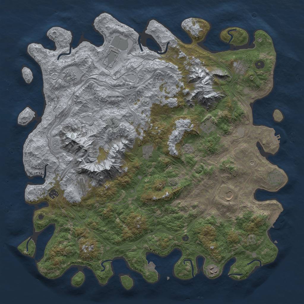Rust Map: Procedural Map, Size: 5000, Seed: 536356356, 19 Monuments