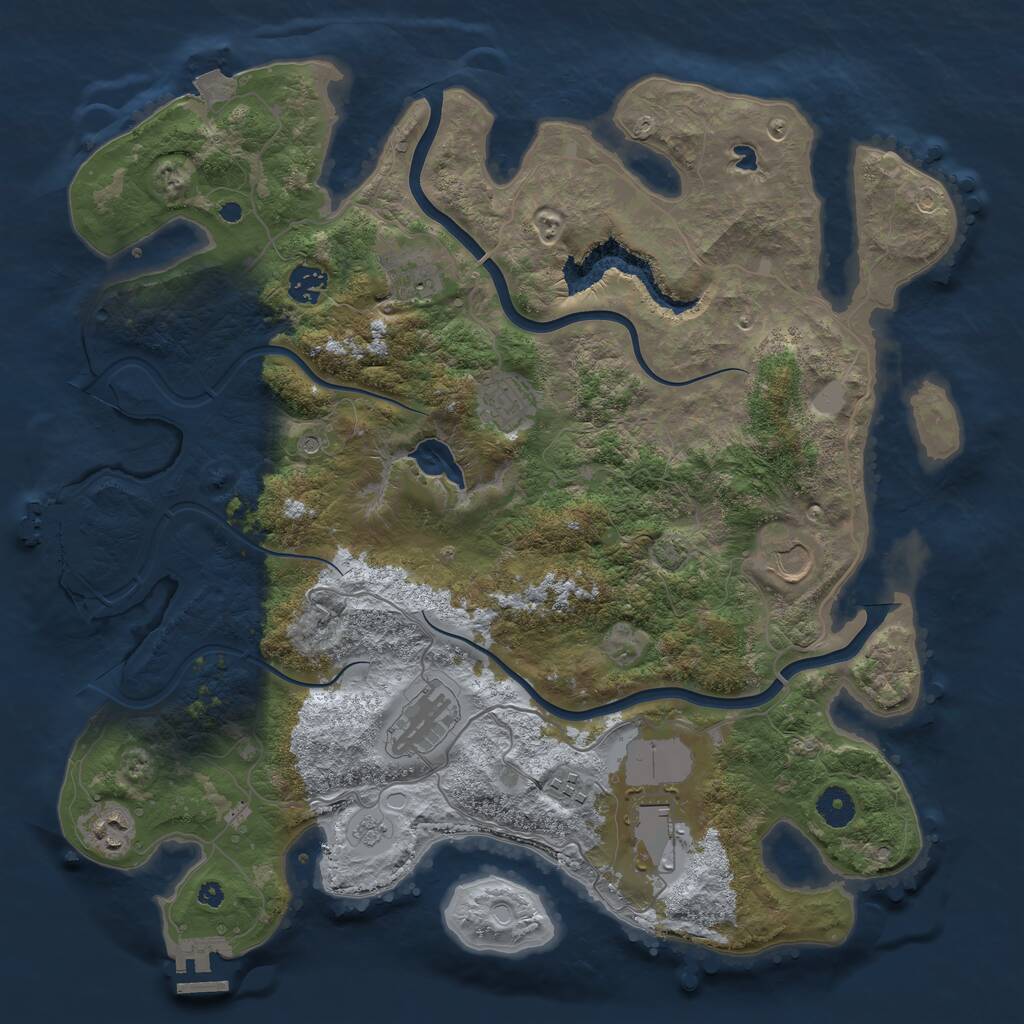 Rust Map: Procedural Map, Size: 4000, Seed: 815909355, 14 Monuments