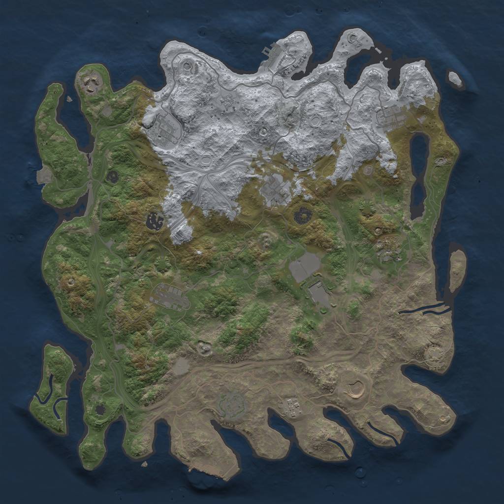 Rust Map: Procedural Map, Size: 4250, Seed: 13297437, 19 Monuments