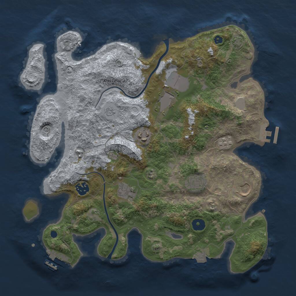 Rust Map: Procedural Map, Size: 3500, Seed: 1573495022, 13 Monuments