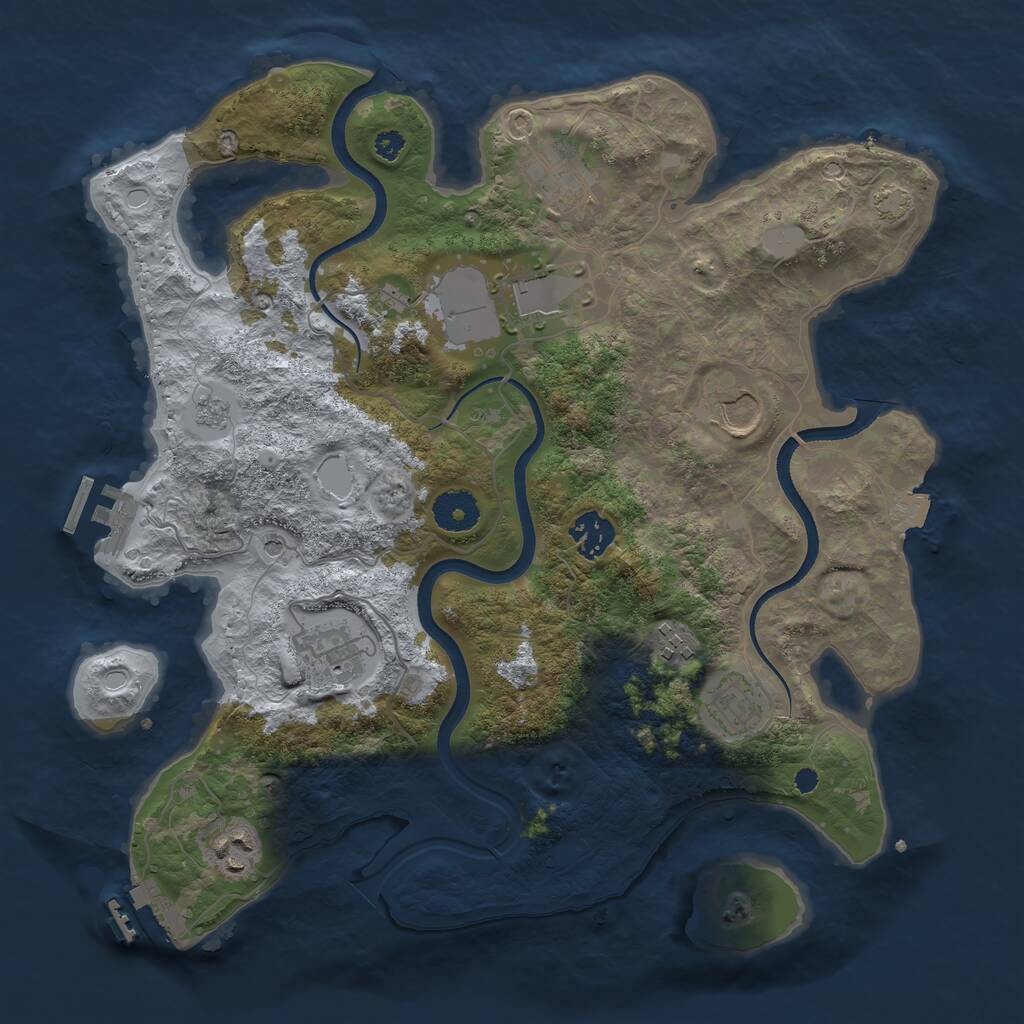 Rust Map: Procedural Map, Size: 3500, Seed: 1807307498, 14 Monuments