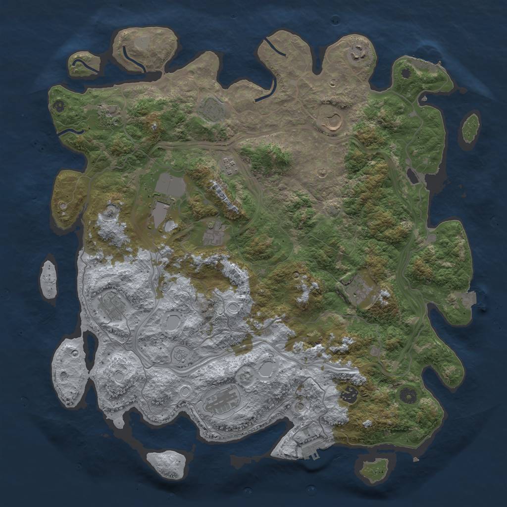 Rust Map: Procedural Map, Size: 4500, Seed: 167577665, 19 Monuments