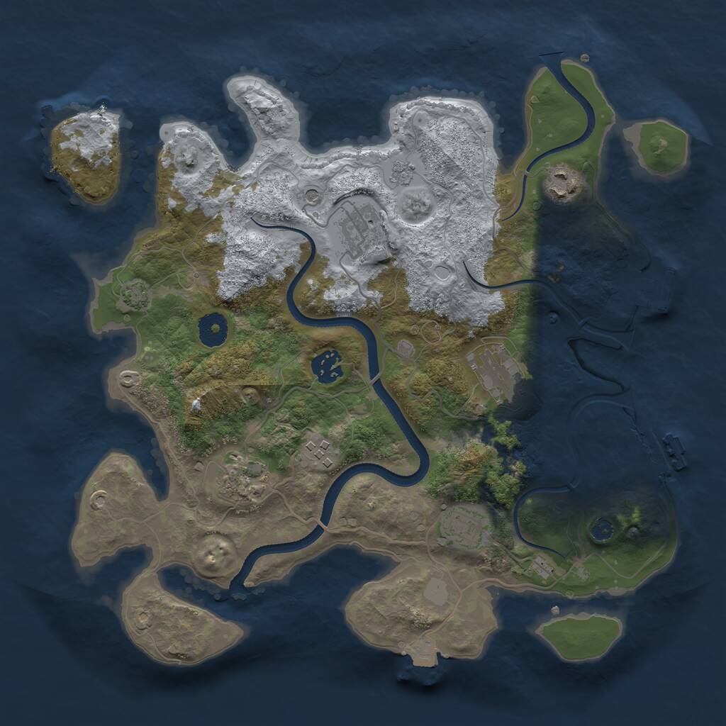 Rust Map: Procedural Map, Size: 3400, Seed: 625537298, 13 Monuments