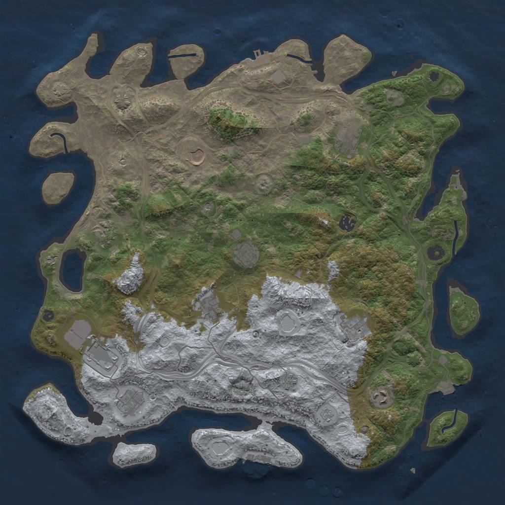 Rust Map: Procedural Map, Size: 4600, Seed: 26, 19 Monuments