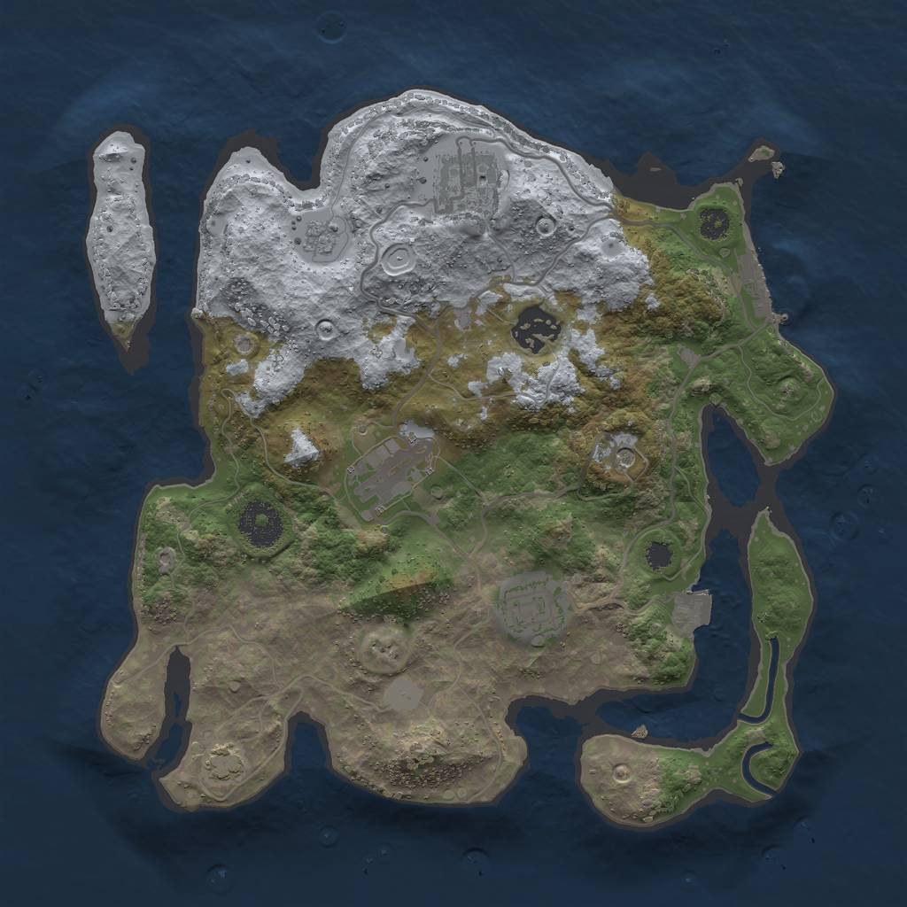 Rust Map: Procedural Map, Size: 3000, Seed: 14972, 11 Monuments