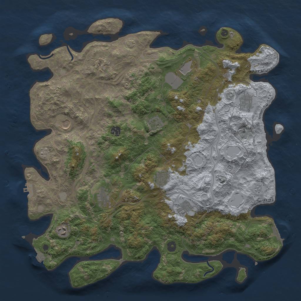 Rust Map: Procedural Map, Size: 4500, Seed: 474195856, 19 Monuments