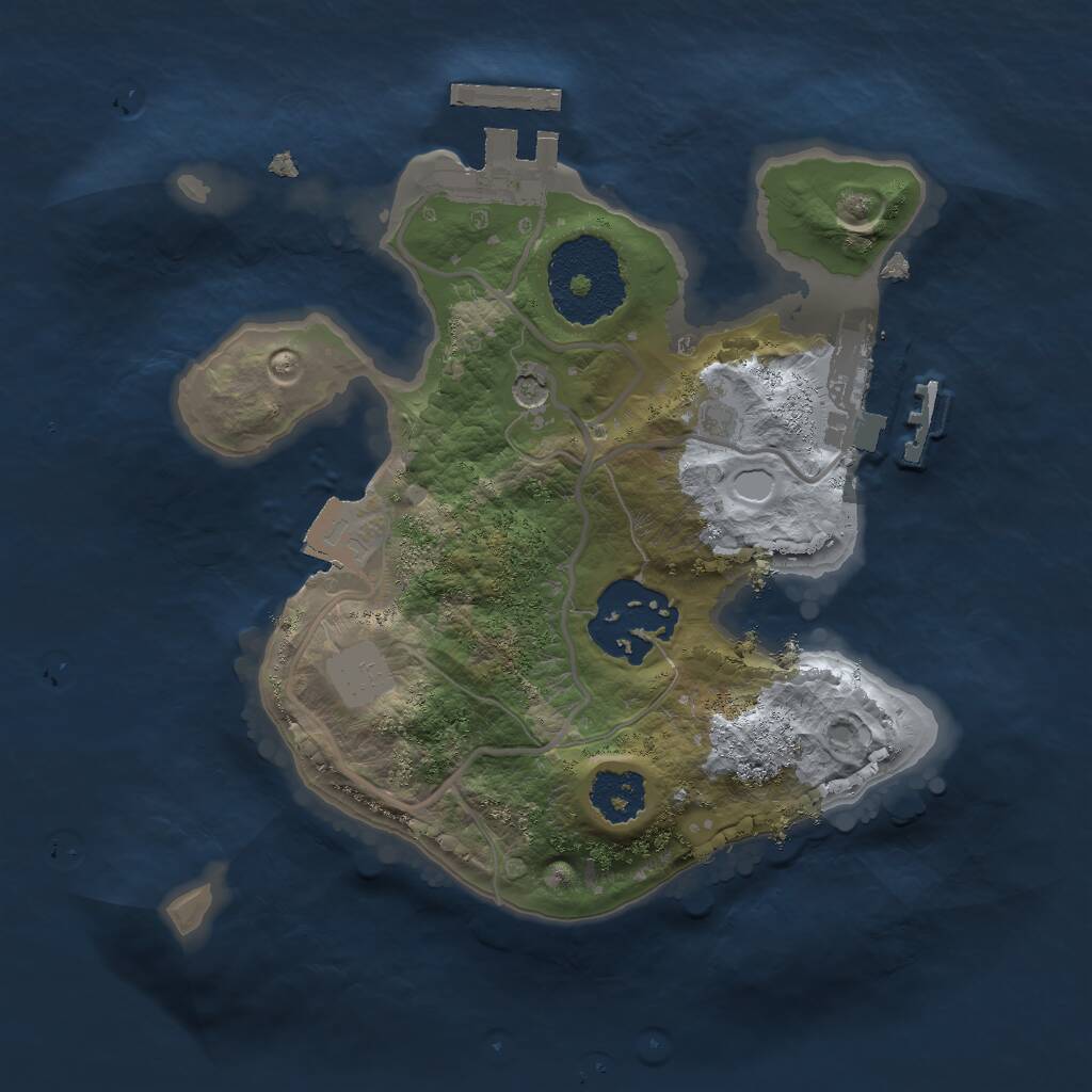 Rust Map: Procedural Map, Size: 2000, Seed: 314202699, 5 Monuments