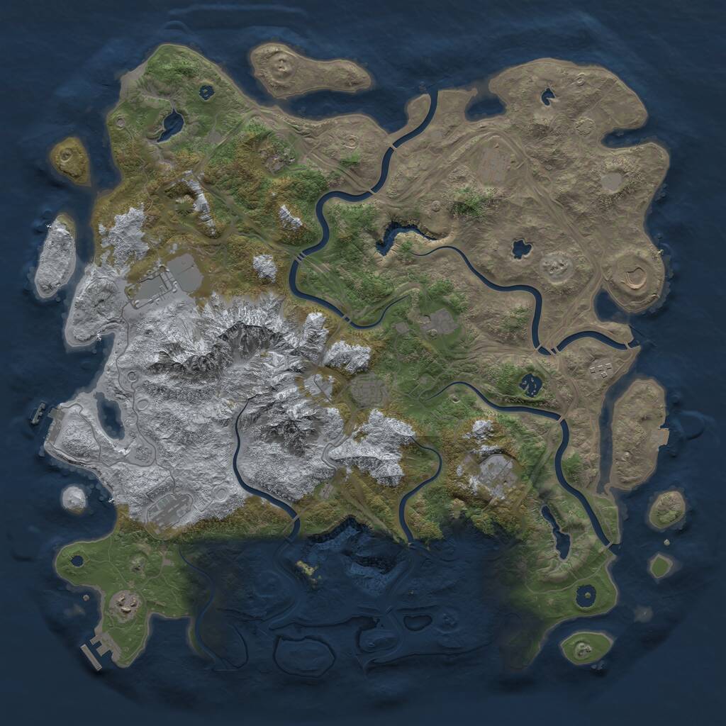 Rust Map: Procedural Map, Size: 5000, Seed: 817906884, 17 Monuments