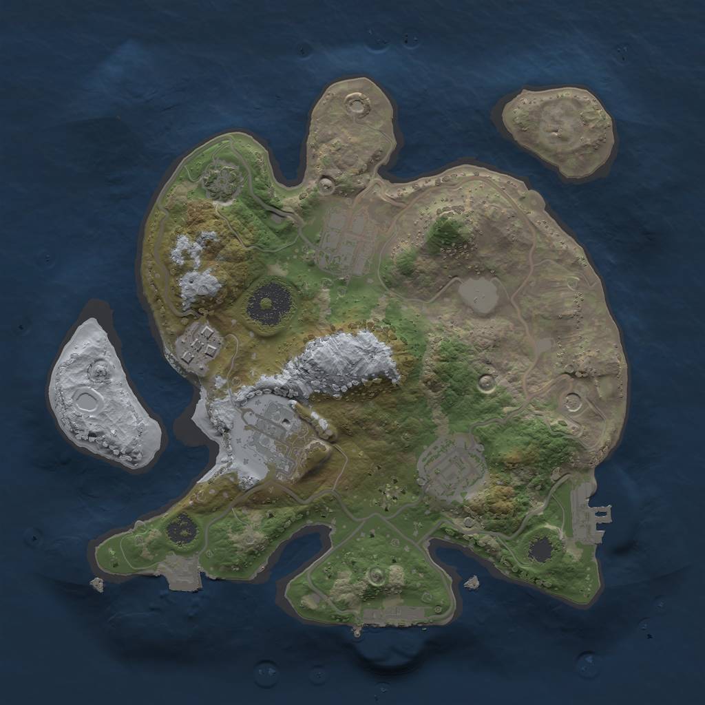 Rust Map: Procedural Map, Size: 2500, Seed: 1503794204, 11 Monuments