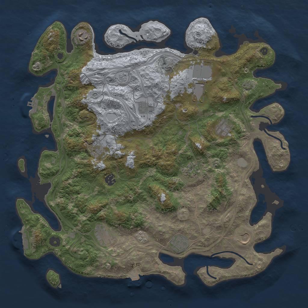Rust Map: Procedural Map, Size: 4250, Seed: 1898083302, 19 Monuments
